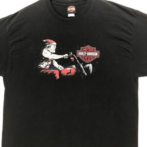 Harley-Davidson Santa Motorcycle Graphic T-Shirt Barnett‎ El Paso Texas 2XL
